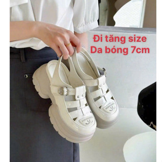 (TĂNG SIZE) GIÀY MIU ĐẾ CAO hở gót và kín gót 7 phân Giày đế cao da bóng nổi bật Hàng qccc fullbox xịn (đi tăng size)