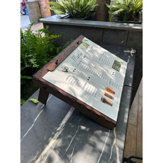 Bảng menu A3 gỗ để bàn bằng Plywood đế điều chỉnh độ cao - GXHOME( Free khắc logo)