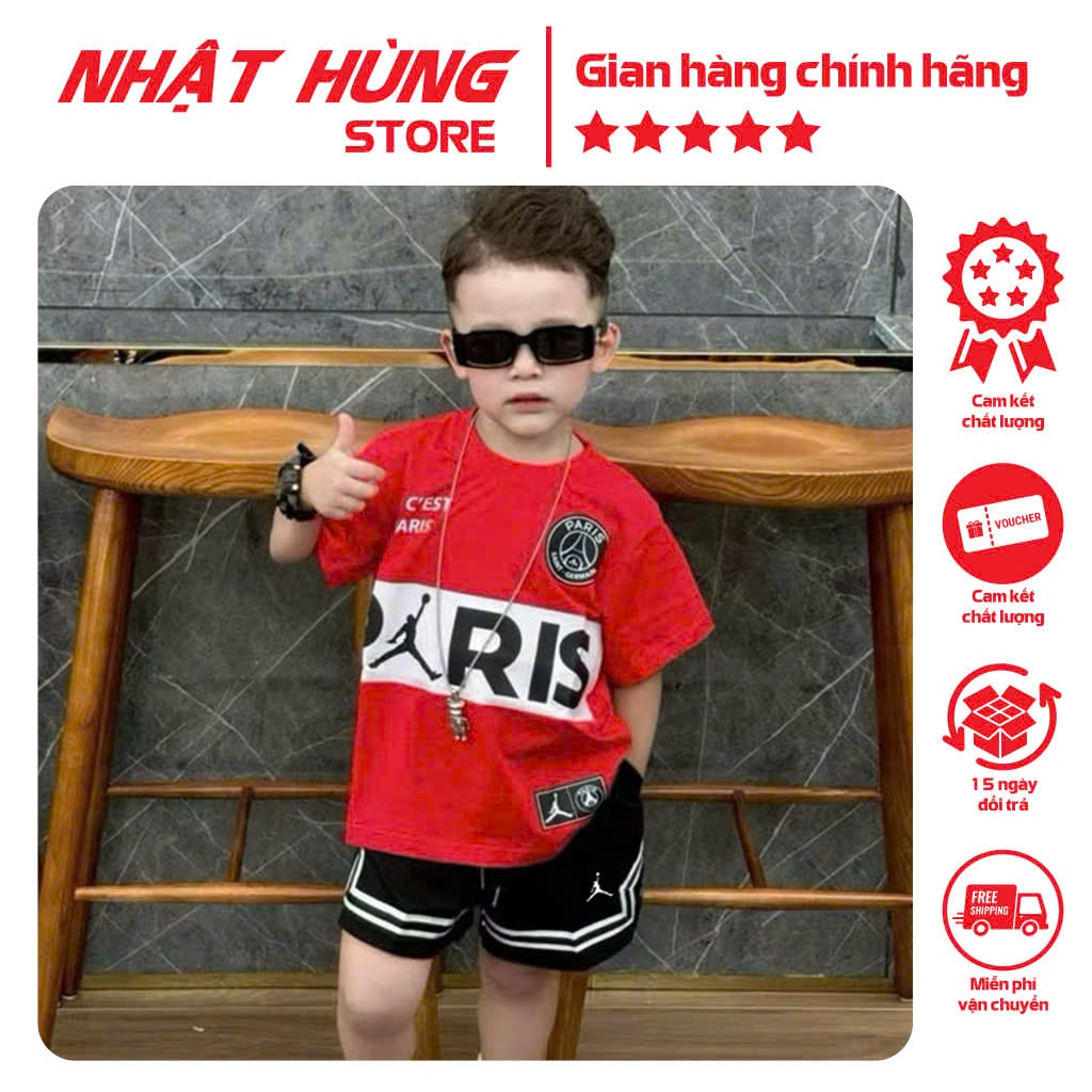 Bộ quần áo cho bé trai hình PARIS VIỀN , set bộ trẻ em hiệu Nhật Hùng size từ 10-63kg - NH108