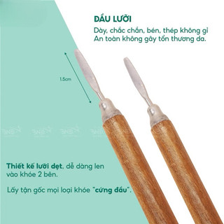 Cây lấy khóe móng cán gỗ nhỏ gọn - Dụng cụ lấy khóe móng tay và móng chân