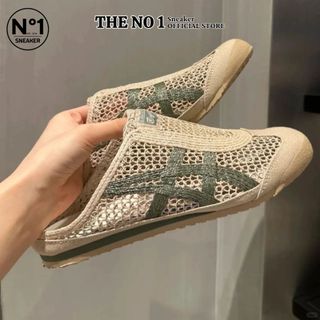    The No1 Sneaker   Giày Sục Tiger Sabot Nâu Rêu Nam Nữ - Nhẹ Êm Thoáng Khí Phù Hợp Mọi Outfit 