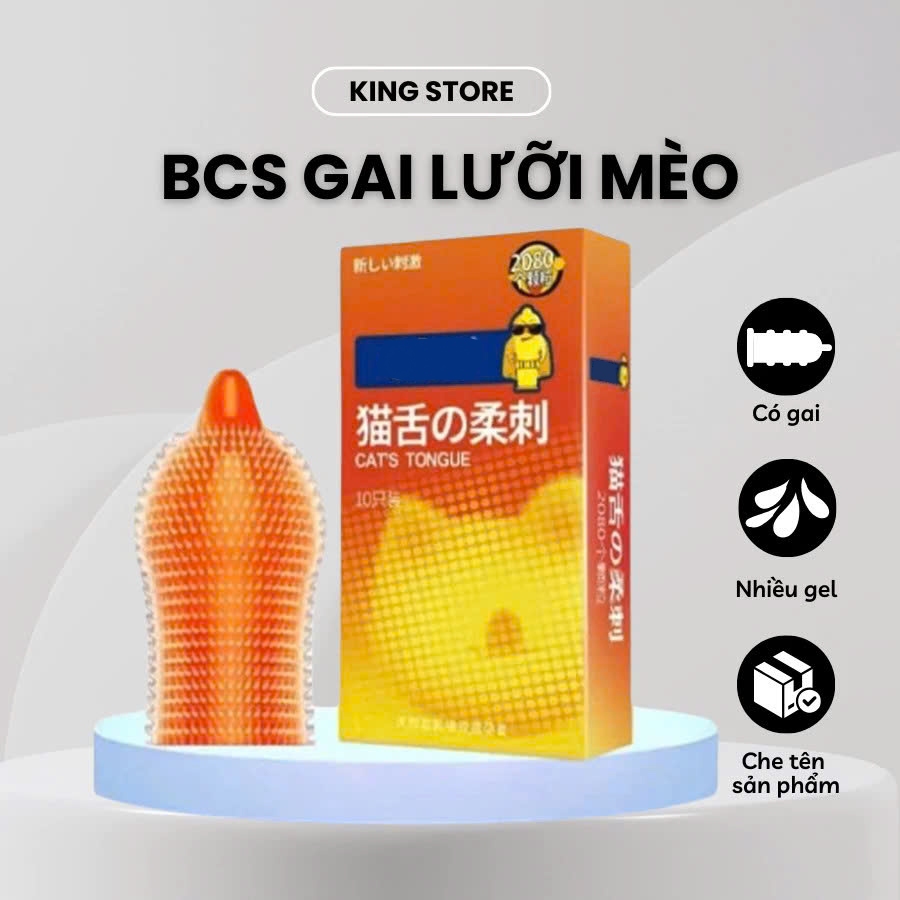 Bao cao su gai lưỡi mèo thế hệ mới, bcs có gai siêu mỏng kéo dài quan hệ