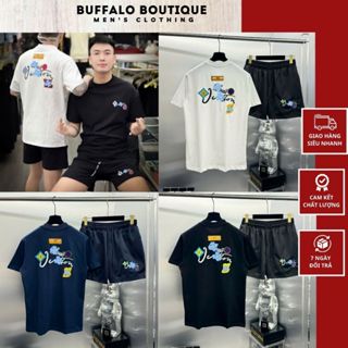 Bộ Quần Áo Nam Lệ Vyy Thêu Hoa 4 Cánh Trước Ngực Siêu Chất - Bộ Cộc Hè Nam Nữ Lờ Vii Thêu Logo Siêu Đẹp