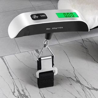 Cân Điện Tử Cầm Tay, Cân Hành Lý Lò Xo Di Động Mini Cầm Tay Có Móc Treo Nhỏ Gọn, Đo Chính Xác Lên Đến 50Kg