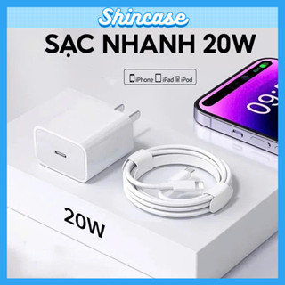 Bộ Củ Cốc Sạc Nhanh PD 20W Chính Hãng Không Nóng, An Toàn Ổn Định, Kèm Dây Sạc, Chống Đứt - Cho IP 8/X/11/12/13/14/15/16