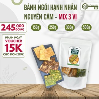 Bánh ngói hạnh nhân nguyên cám mix 3 vị Keto Healthy Key - bánh hạt ngũ cốc eatclean, giòn tan