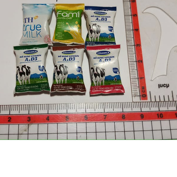 Minifood trang trí mô hình_sữa tươi bịch