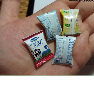 Minifood trang trí mô hình_sữa tươi bịch
