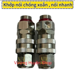 Khớp nối nhanh tự gài  cải tiến, kiêm xoay dây, chống xoắn dây xịt rửa xe tháo lắp nhanh gọn, tiện lợi, ren 14mm.
