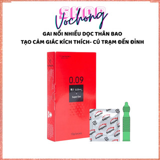  Bao Cao Su Sagami Super Dot 0.09mm Hộp 10 Cái  Có Gai Kích Thích Mạnh Cực Dày Kéo Dài Thời Gian 