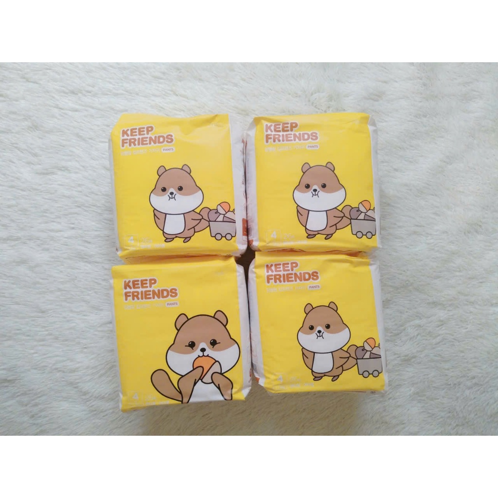 Thùng 4 Bịch Bỉm Quần ENBLANC KEEP FRIENDS Hàn Quốc Size L26 (Cho Bé 7-12kg)