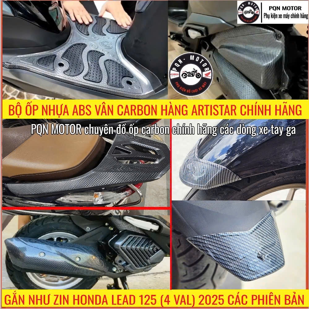 [Lead 2025] - Full Bộ ốp trang trí cho Lead 2025 Vân Carbon Nhựa ABS Chính Hãng Artistar