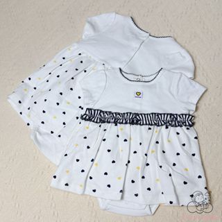 Set Body Váy Bé Gái Tay Ngắn Họa Tiết Trái Tim