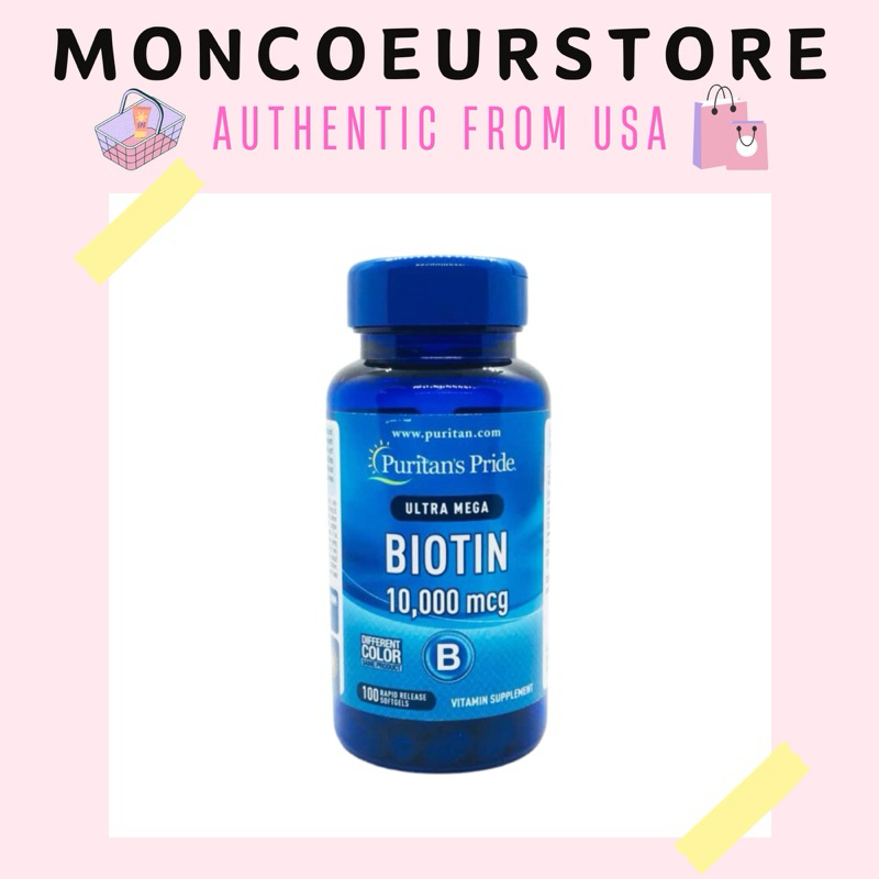 [ Date 2/27 ] Viên Uống Mọc Tóc, Chống Gãy Rụng Biotin 10000mgc Puritan's Pride 100 viên của Mỹ