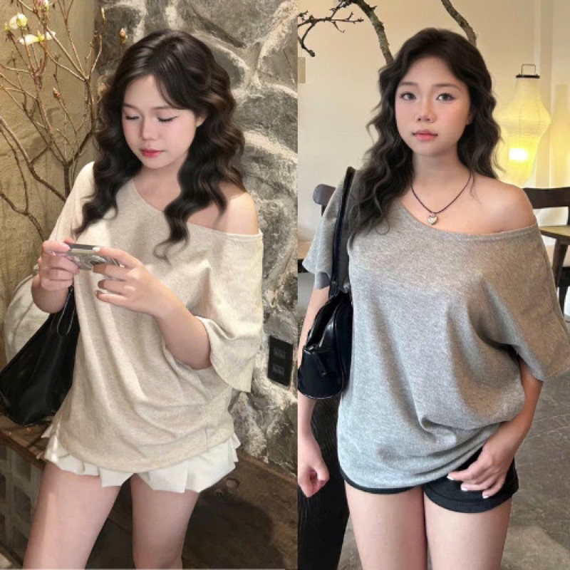 Áo lệch vai freesize phong cách, Áo trễ vai sang chảnh cho nữ m680 | BigBuy360 - bigbuy360.vn