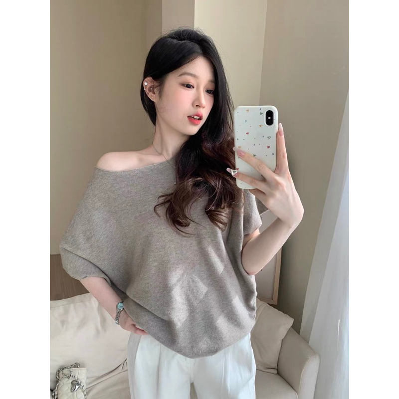 Áo lệch vai freesize phong cách, Áo trễ vai sang chảnh cho nữ m680 | BigBuy360 - bigbuy360.vn