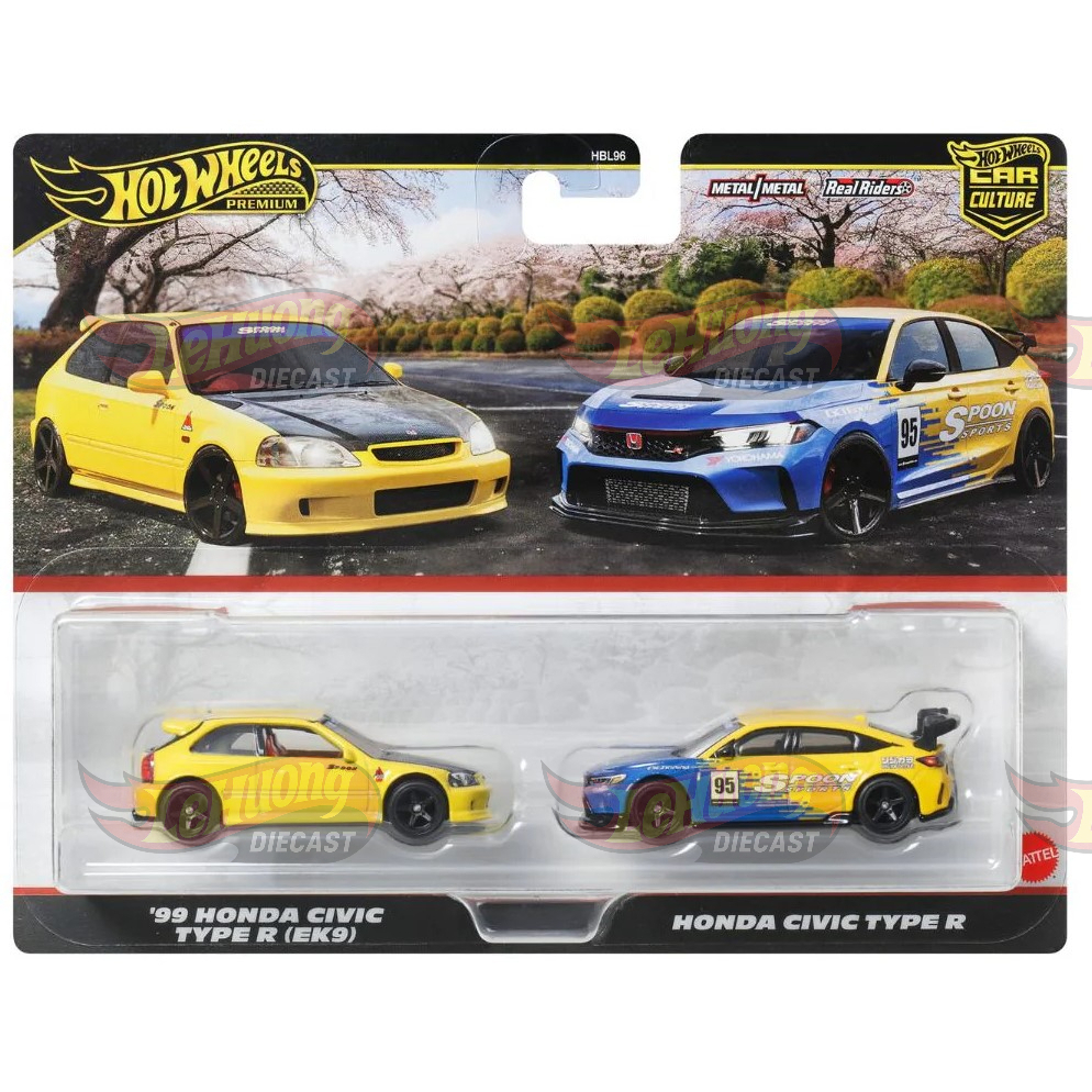 LeHuong Diecast - Đồ Chơi Bộ Đôi Siêu Xe Premiums 99 Honda Civic Type R HOT WHEELS HBL96 (2025)