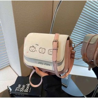 Túi đeo chéo nữ basic mini in hình gấu dễ thương, túi xách da nhung nhiều màu – phong cách Hàn Quốc trẻ trung - TXN065