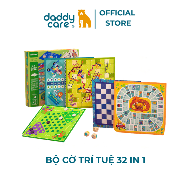 Board Game Mideer Classic Games 32 In 1 đồ chơi trí tuệ cho bé Cờ vua, cờ tướng, cờ vây cho bé