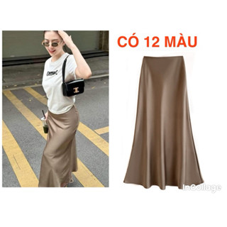   Hàng Quảng Châu Cao Cấp   CHÂN VÁY LỤA SATIN ECETATE ĐUÔI CÁ TÔN DÁNG SANG TRỌNG. 