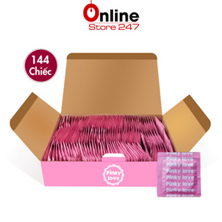 Bao Cao Su Siêu Mỏng Pinky Love (Hộp 144 Chiếc) - Bcs Gia Đình Có Nhiều Gel Bôi Trơn, Size 52mm