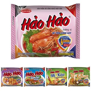 Nữa thùng (15 gói) mì ăn liền Hảo Hảo 75g acecook (tôm chua cay, sa tế, sườn, chay, xào)