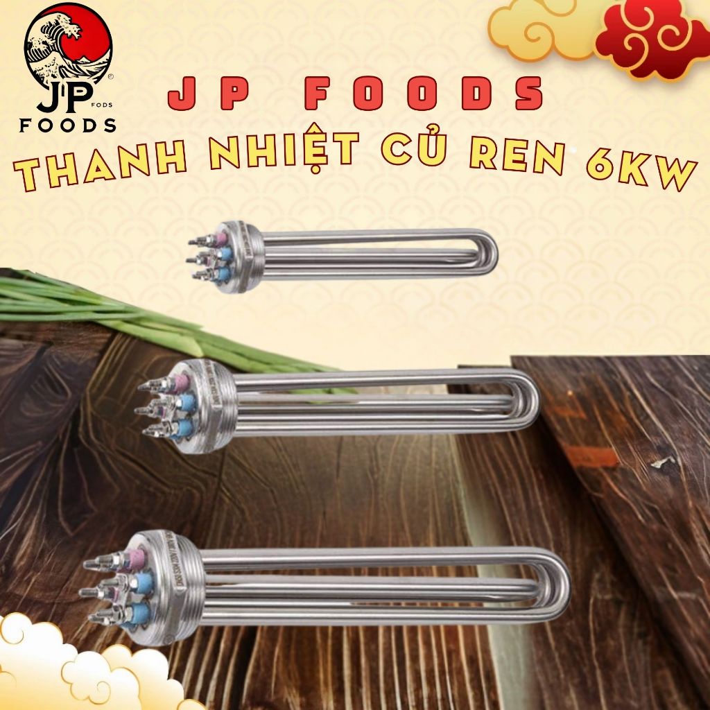 Củ Ren 6Kw, Thanh Nhiệt Phi 48 6Kw Inox 304 - Thanh Nhiệt Nồi Cháo