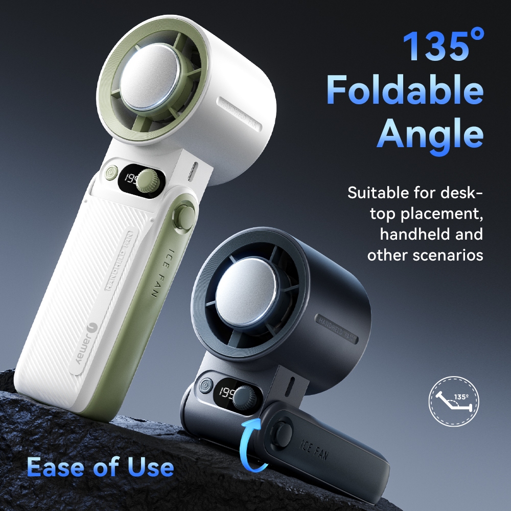 JAMAY Quạt cầm tay có thể sạc lại với có Sò lạnh 199 tốc độ gió 10000mAh 24h sử dụng Gập 180° màn hình LED F5PRO B | BigBuy360 - bigbuy360.vn