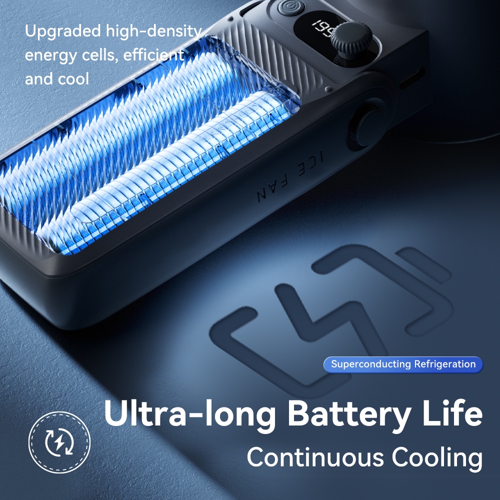 JAMAY Quạt cầm tay có thể sạc lại với có Sò lạnh 199 tốc độ gió 10000mAh 24h sử dụng Gập 180° màn hình LED F5PRO B | BigBuy360 - bigbuy360.vn