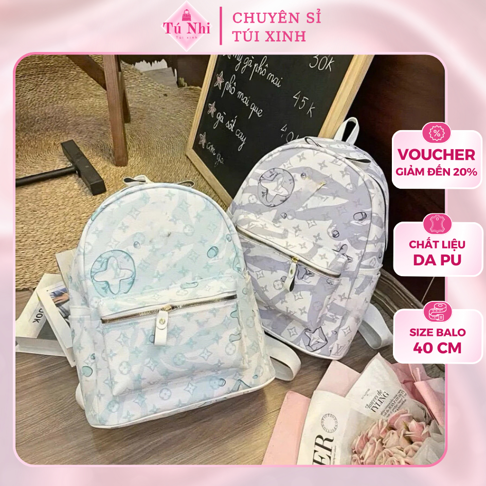 Balo da nam nữ màu loang sành điệu đi học, đi chơi đựng vừa sách vở, laptop size 40cm