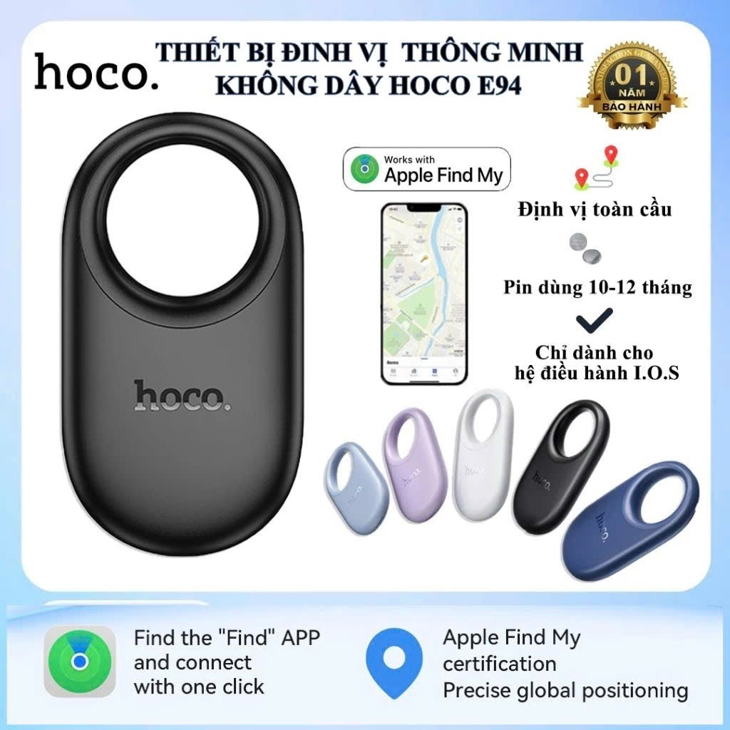 Thiết Bị Định Vị GPS Thông Minh Không Dây Hoco E94 Thông Minh Theo Dõi Nhều Thiết Bị, Đồ Vật, Thú