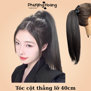  Tóc Giả Cột Thẳng 40cm Tự Nhiên – Dày Mượt Dễ Dùng Không Lộ Phù Hợp Mọi Gương Mặt 