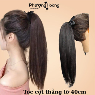Tóc Giả Cột Thẳng 40cm Tự Nhiên – Dày Mượt, Dễ Dùng, Không Lộ, Phù Hợp Mọi Gương Mặt
