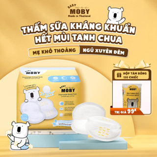  Miếng Lót Thấm Sữa Moby Baby Siêu Thấm Hút Chống Tràn Thoáng Khí 