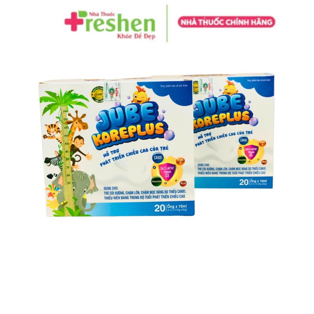 Siro JUBE KOREPLUS Hỗ trợ phát triển chiều cao của trẻ - Hộp 20 ống x 10ml