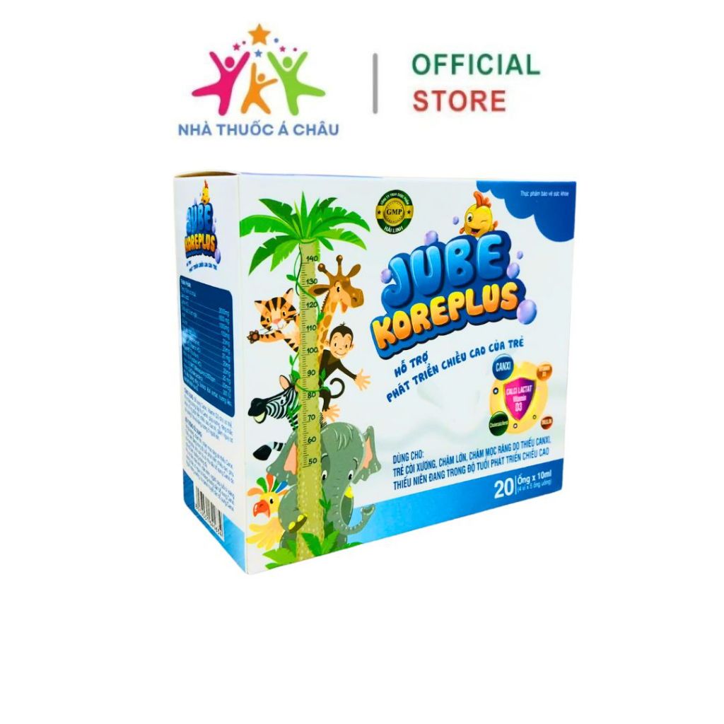 Siro JUBE KOREPLUS Hỗ trợ phát triển chiều cao của trẻ - Hộp 20 ống x 10ml