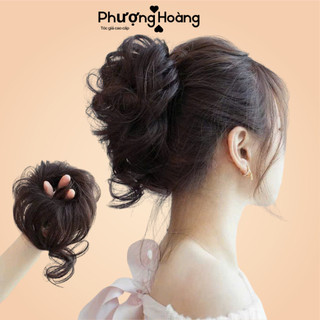  Tóc Giả Búi Cột Xoăn Lơi Tự Nhiên – Siêu Xinh Không Lộ Cài 1 Giây Có Ngay Kiểu Tóc Nữ Thần 