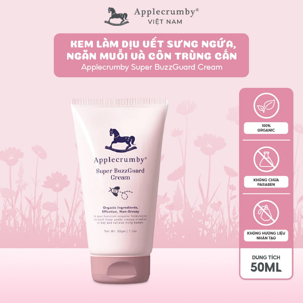 Kem làm dịu vết sưng ngứa, ngăn muỗi và côn trùng cắn Applecrumby Super BuzzGuard Cream