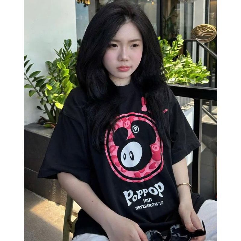 Áo Thun POP HỒNG Chất Liệu Cotton 100% 2 Chiều, Cao Cấp, Co Giãn, Form Rộng Tay Lỡ, Định Lượng 250gsm - GUNN
