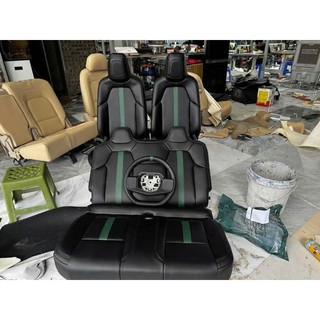 Áo Bọc ghế Minio Green, VF3 Đen Sọc Xanh Hiện Đại hàng 9D may theo xe cao cấp , kín full 360 độ cả 2 hàng ghế