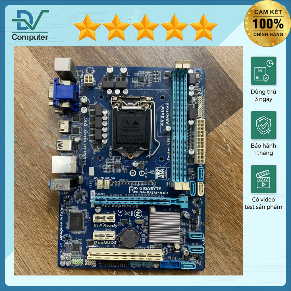 B75 hãng Gigabyte đủ các mã hàng đẹp bảo hành 1 tháng chạy tốt i5 i7 sk1155