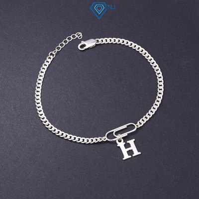 Lắc tay bạc nam mắt xích gắn chữ cái theo tên yêu cầu LTA0205 - Trang Sức TNJ