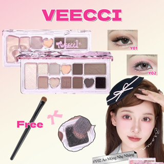   iao hàng nhanh từ Hà Nội  🍭VEECCI Bảng Phấn Mắt 11 Ô Ballet Nơ Lụa Hồng Đen 