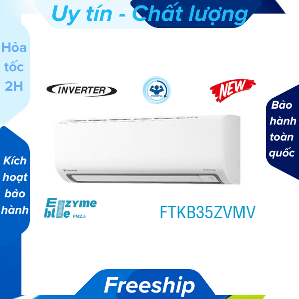 [Freeship + Nhận lắp đặt ở HN] Điều hòa Daikin 12000 BTU 1 chiều inverter FTKB35ZVMV