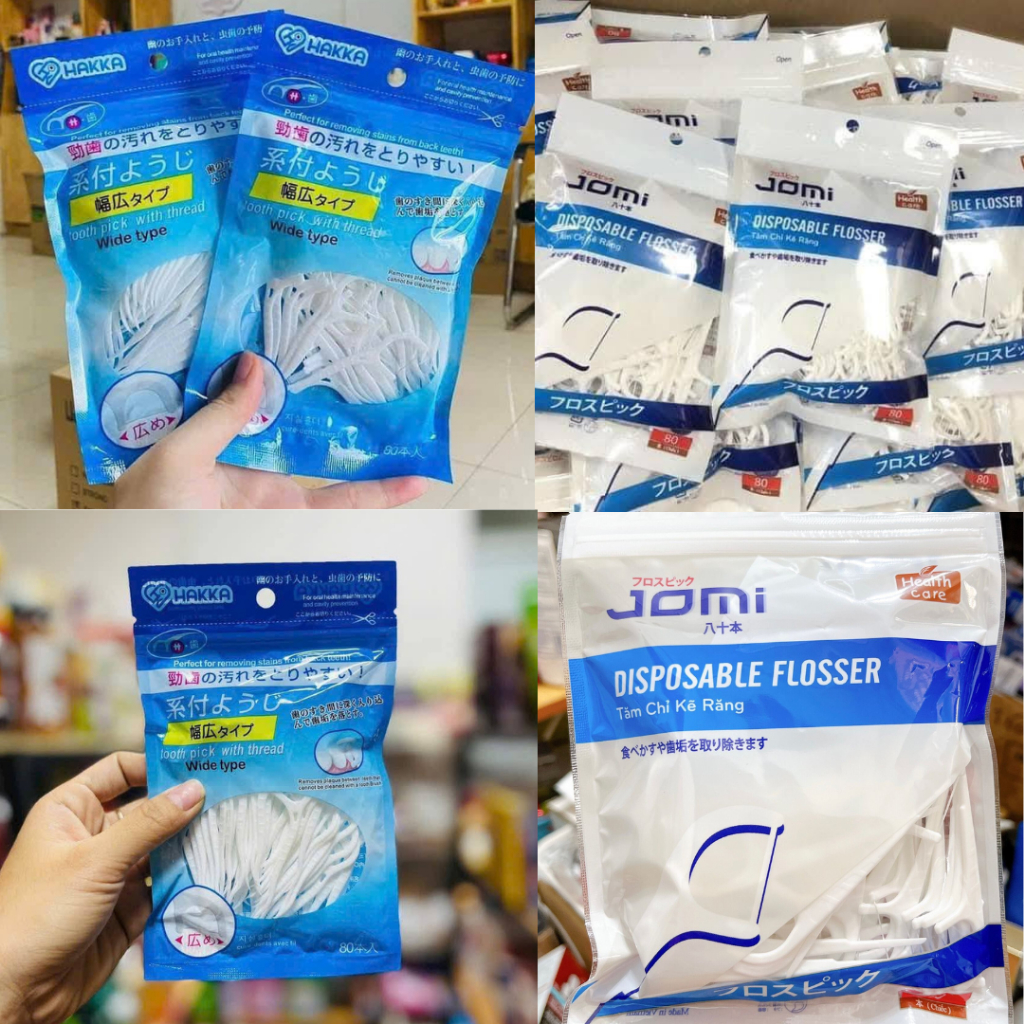 Tăm Chỉ Kẻ Răng Jomi - Chỉ Nha Khoa Hakka Nhật Bản Chăm Sóc Răng Miệng