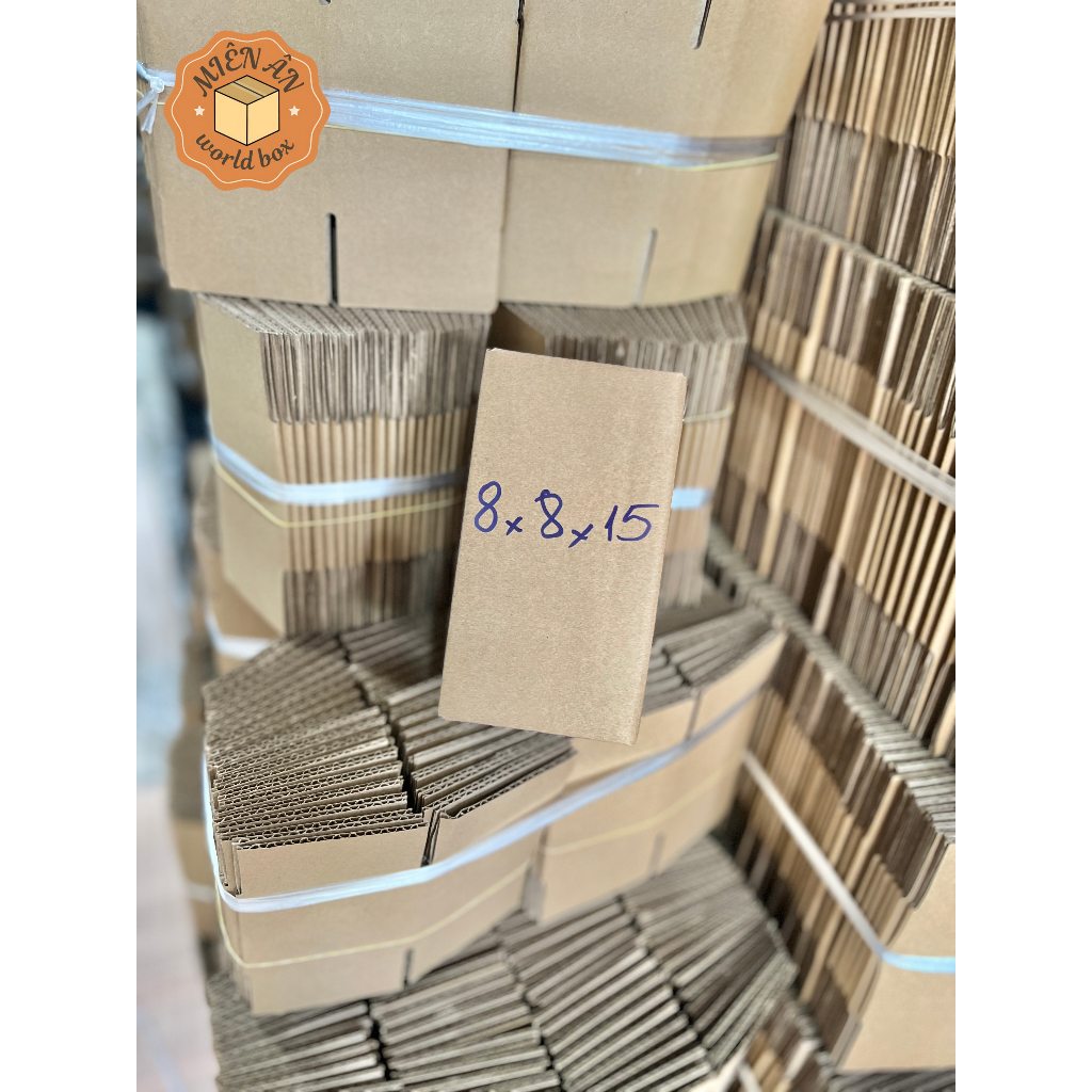 Combo 5 - Size 8x8x15 cm, Hộp giấy gói hàng thùng carton Giá rẻ tại xưởng Hegon, sl 5c