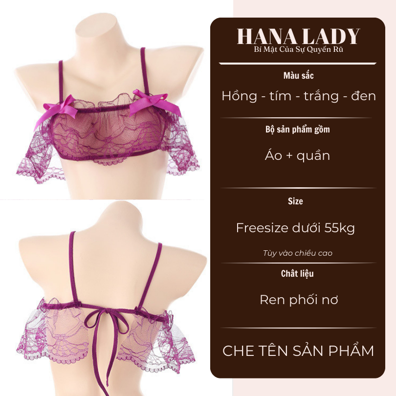 Đồ Lót Ren Nữ Sexy - Bộ Đồ Lót  Phối Nơ Dễ Thương Ren Bèo Xuyên Thấu Quyến Rũ BL060 | BigBuy360 - bigbuy360.vn