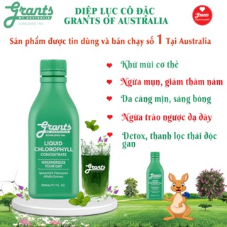 Nước diệp lục cô đặc Grants - 500ml, Ngăn ngừa mụn, giải độc gan, ngừa trào ngược, đẹp dáng sáng da