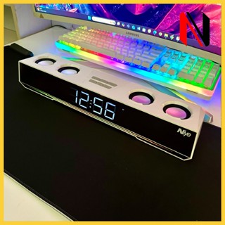 Loa Máy Tính Cây Pc Soundbar Bluetooth Đồng Hồ Led Để Bàn Niye V28 Hỗ Trợ Khay Cắm USB, Thẻ Nhớ, Dây Cắm Máy Vi Tính
