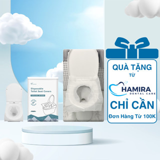 100 Miếng lót bồn cầu chống bẩn HAMIRA tự phân huỷ, chống nước té, thiết kế túi đựng tinh tế dùng 1 lần cho cả nam nữ